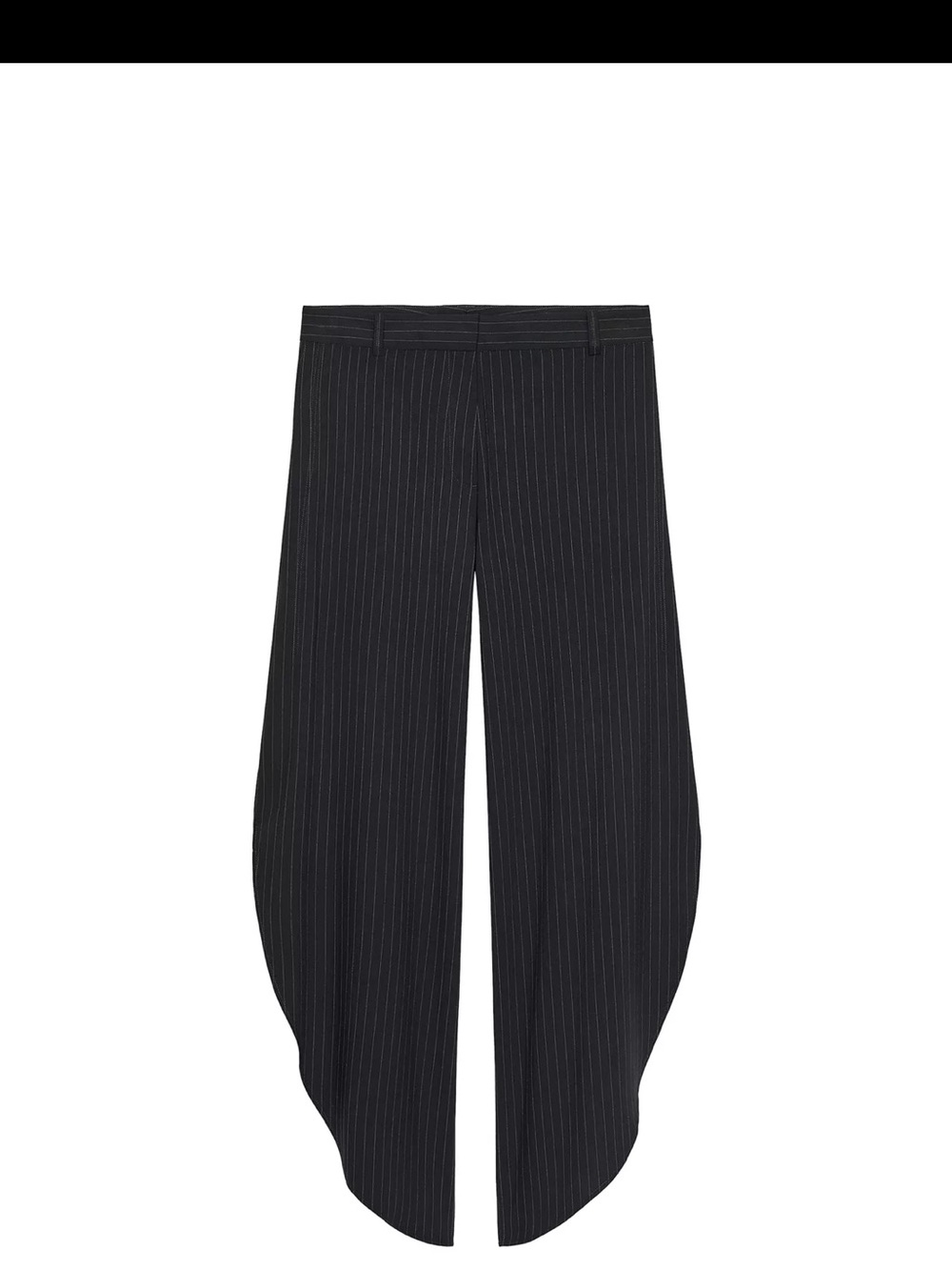 Zara Navy Pinstripe Asymmetric Wide-Leg Dress Pants